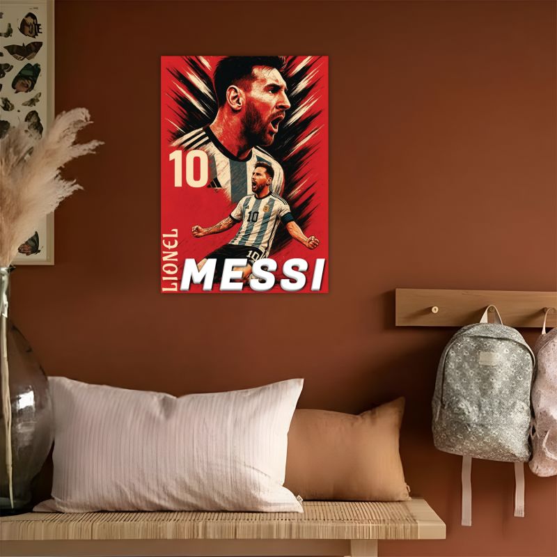 Acrylic Lionel Messi Photo Frame For Living Room, Bedroom, Office Sports Wall Art Birthday Gift For Football Fans, Boys, Mens Football Theme Gift